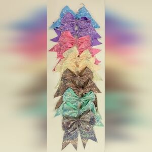 Beautiful Glitter Hair Bow Set Of 7